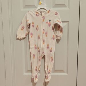 2/15$🍒 Pekkle Adorable Cream Kids One Piece with Ice Cream Rainbow Print